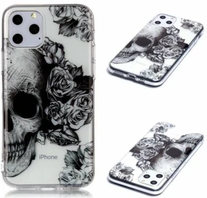 iPhone 13 / 13 Pro /13 Max - Custodia rigida in gomma TPU nero zucchero teschio fiore - Foto 1 di 5