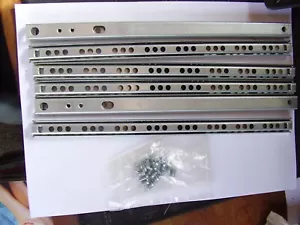 JOB LOT X 3 PAIRS DRAWER RUNNERS BALL BEARING METAL 11" LONG X 0.75" WIDE - Picture 1 of 4