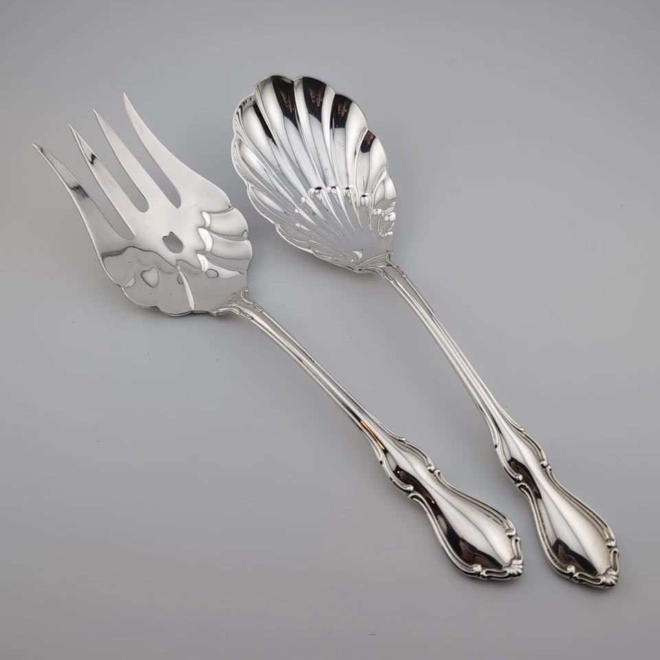 Juego de servir ensalada de plata esterlina Reed & Barton Hampton Court - 9 1/4" Foto 1 de 3