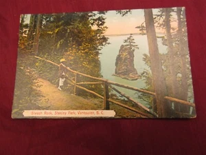 Siwash Rock Stanley Park Vancouver BC Postkarte hinter Holzgeländer Ansicht A3-44 - Bild 1 von 2