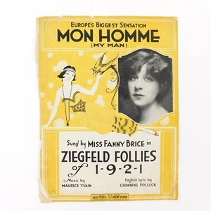 Vintage Noten Mon Homme, Zigfeld Follies 1921 Fannie Brice - Bild 1 von 7