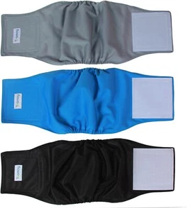 Teamoy Reusable Wrap Diapers for Medium (Pack of 3), Black+ Gray+ Lake Blue  - Picture 1 of 9