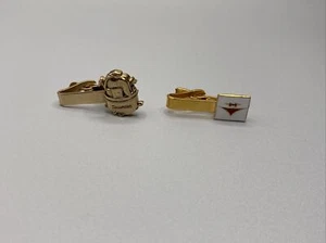 Vintage Men's Tie Clip Bar Clip Lot Enameled Hot Point & Gold Tone Tecumseh - Picture 1 of 9
