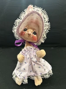 1990 Muñecas Annalee Niña de Pascua Conejito Lavanda Vestido y Gorro Hecho en Nuevo Estado - Imagen 1 de 8