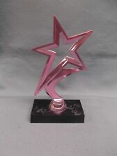 pink cancer large star trophy award weighted black base