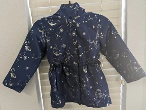 London Fog Girls Jacket Blue Silver Unicorns Size 6X - Picture 1 of 9