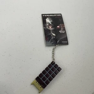 The Terminator Genisys Brain Chip Keychain Metal Red Gold Chronicle Skydance New - Picture 1 of 2