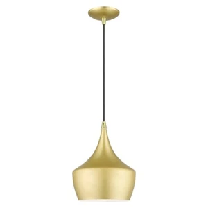 Livex Waldorf 1 Light Pendant, Gold/Brass/Gold Aluminum/White - 41186-33 - Picture 1 of 1
