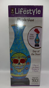 Lifestyles 3D Puzzle Vase - Day of the Dead - BePuzzled Jigsaw - Holds Water NEW