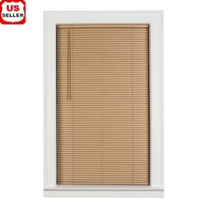 Cordless Room Darkening Mini Blinds Vinyl Anti-Microbial Fade Resistant 1 Inch - Picture 1 of 5