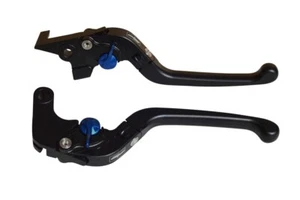 MT-09 2024-2025 Evotech Performance Brake Clutch Folding Levers + Blue Adjusters - Picture 1 of 3
