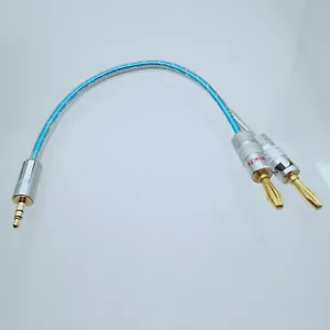 3.5mm 1/8" TRS plug to 4mm bananas male Audio computer amplifier cable 1~16FT - Picture 1 of 3