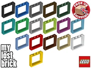 LEGO - Part 60594 - Pack of 2 x NEW LEGO Window Frames 1x4x3 + SELECT COLOUR - Picture 1 of 19