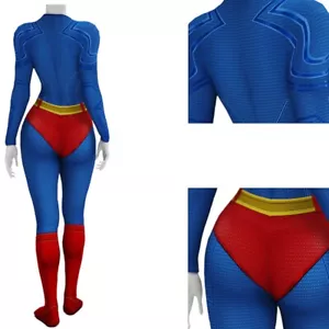 The Supergirl Jumpsuit Cosplay Superhero Woman Suit Costume Halloween Adult Kids - Picture 1 of 5