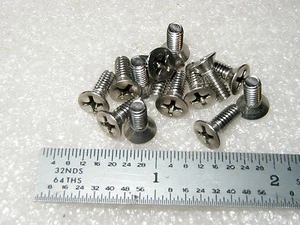 8-32 x 7/16" SCHRAUBE FLACHKOPF 82 Grad KREUZSCHLITZ EDELSTAHL - 100 Stück - Bild 1 von 1