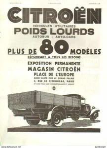 Publicite Auto Citroen Utilitaires 1931 - Picture 1 of 1