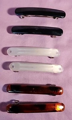 Lote de 6 pasadores de pelo acrílicos coloridos. Marca desconocida. Estado usado. Foto 1 de 4