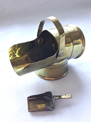 Vintage brass coal scuttle vesta match holder made from Eley punt gun cartridges - Image 1 of 4