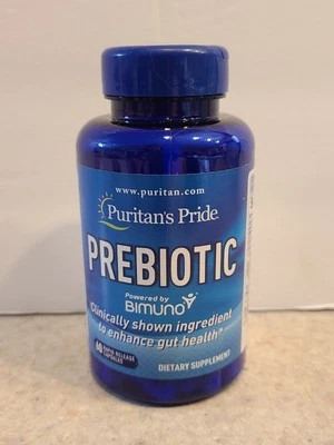 Puritan's Pride Prebiotic Helps to Alleviate Bloating 60 Capsules Exp. 08/2026 - Image 1 of 3