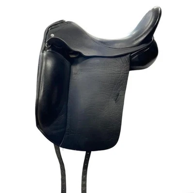 Used Custom Everest R - Size 17.5" / 5" Gullet Dressage Saddle Black - Image 1 of 4