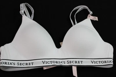 Victoria's Secret Womens Lined Wireless Cotton T-Shirt Bra BL1 VS White Size 34A - Image 1 of 3