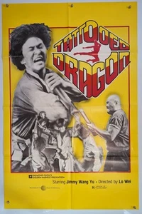 Póster original de la primera película Wang Yu "DRAGÓN TATUADO" Wei Lo Hong Kong arte marcial - Imagen 1 de 1