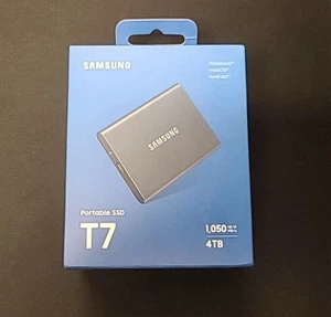 Brand New Sealed - Samsung T7 Portable SSD (Titan Gray) 4TB, 1050MB/S External - Afbeelding 1 van 2