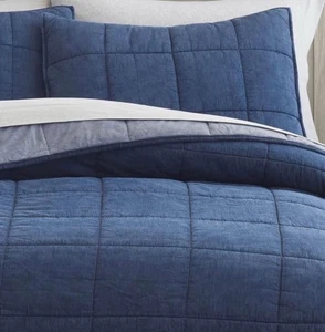 Neu! Pottery Barn Teen Dorm Denim Jersey Standard Sham - Bild 1 von 3