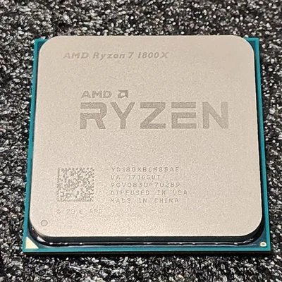CPU AMD RYZEN7 1800X 3.6 GHz 8 cores 16 threads Socket AM4 PC parts operation co - Image 1 of 4