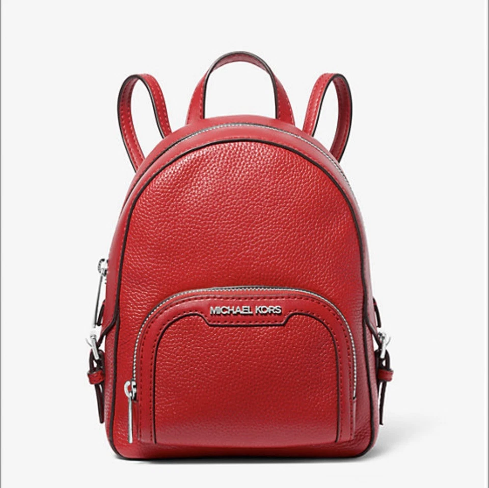 Mochila de couro pebbled vermelha Michael Kors - Imagem 1 de 4
