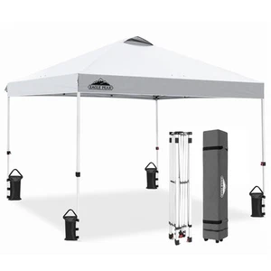 Pop Up Canopy Tent with Wheeled Carry Bag, 8 Stakes, 4 Ropes, 4 Weight Bags, ... - Picture 1 of 9