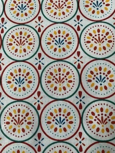 Red, Yellow, Teal Cotton Fabric -Quilt Craft Sew 35.5” long 44” wide - Picture 1 of 4