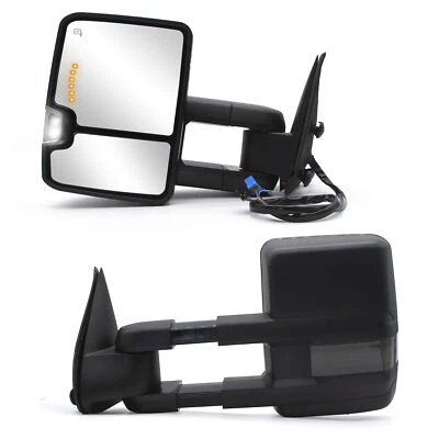 Par de retrovisores de reboque potência seta compatível com 2003-2006 Chevrolet Avalanche 1500 2500 - Imagem 1 de 4