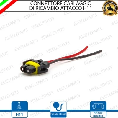 CONNETTORE CABLAGGIO RICAMBIO H11 12V SPINOTTO SPINA PER RENAULT MODUS - Immagine 1 di 4