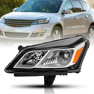Chrome Headlights For 2013-2017 Chevy Traverse Headlamps Left Driver Side - Picture 1 of 10