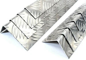 *CHEQUER PLATE FOLDED ANGLE Corner Protector 1.5mm Bespoke Sizes made to order - Picture 1 of 12