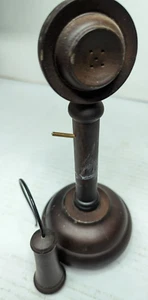 Vintage gebrauchtes musikalisches Kerzenständertelefon aus Holz funktioniert im Laufe der Zeit - Bild 1 von 7