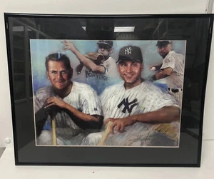 Derek Jeter And Alex Rodriguez Framed Art By Haiyan 16x20 - Picture 1 of 5