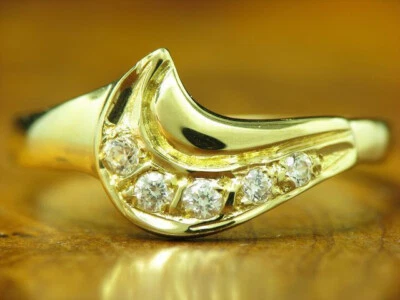 Gelbgold Zirkonia Ring / 14kt 585 Gold / 0,26ct Zirkonia / 2,4g / RG 57 - Bild 1 von 4