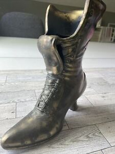 Vintage Brass Planter Ladies Boot
