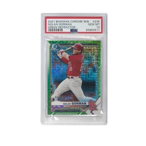 2021 Bowman Chrome Mega Box Nolan Gorman BCP235 Green Refractor Gem Mint PSA 10 - Picture 1 of 2