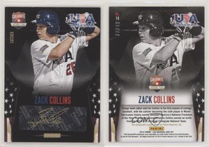2014 Panini USA Baseball Box Set Black Gold Signatures /49 Zack Collins #14 Auto