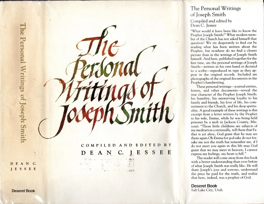 The Personal Writings of Joseph Smith, D. C. Jesse DJ in Mylar, 1st Edition 1984 - Image 1 of 4