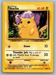 Pikachu 58/102 Base Set Pokémon Común TCG 1999 - Imagen 1 de 2