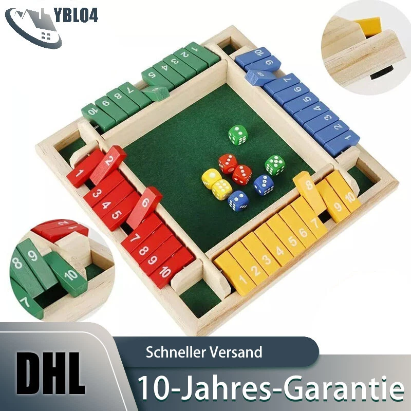 Shut The Box Würfelspiel Aus Holz Klappenspiel Pub Board Gesellschaftsspiel - Bild 1 von 4