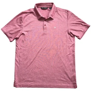 Travis Mathew Golf Polo Shirt Mens Sz Large Light Red Cotton Polyester Blend - Picture 1 of 8