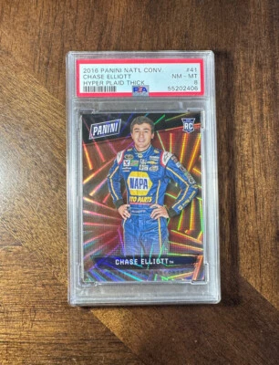 2016 Chase Elliott RC PSA 8 -RARE Serial #/99 Rookie - Image 1 of 2