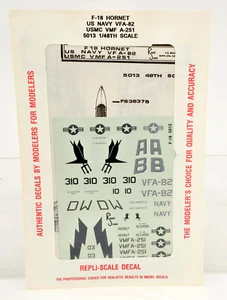 REPLI-MASSSTAB 1/48 5013 F-18 HORNET ABZIEHBILD - Bild 1 von 1