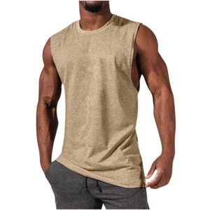 Mens Gym Workout Tank Tops Muscle Tee Stringer Bodybuilding Sleeveless T-Shirts - Picture 1 of 21