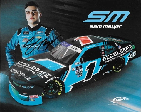 SIGNED 2023 SAM MAYER "ACCELERATE JR MOTORSPORTS" #1 NASCAR XFINITY POSTCARD Cover